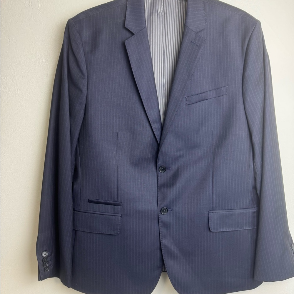 Express Fitted Navy Men's Blazer